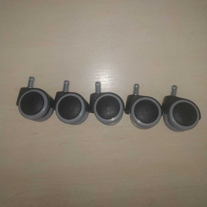 Колеса обрезиненные для офисного кресла 11 и 10мм АМФ (комплект 5 шт.)