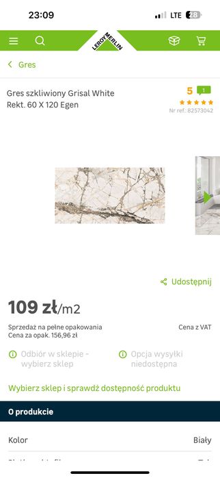 Grisal white Płytki gresowe retryfikowane 60x120 marmur