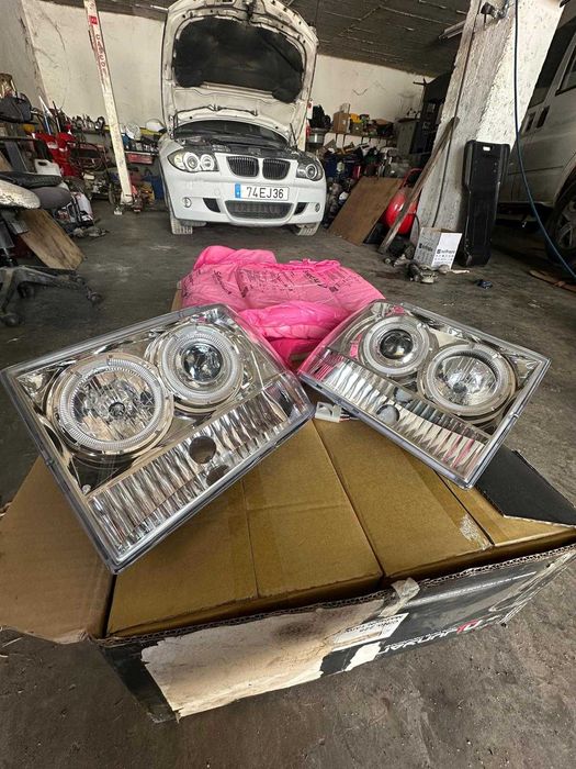 Kit Faróis Angel Eyes para JEEP Grand Cherokee 93-98 - Cromados