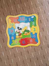 Zegar, drewniane puzzle Disney Mickey Mouse