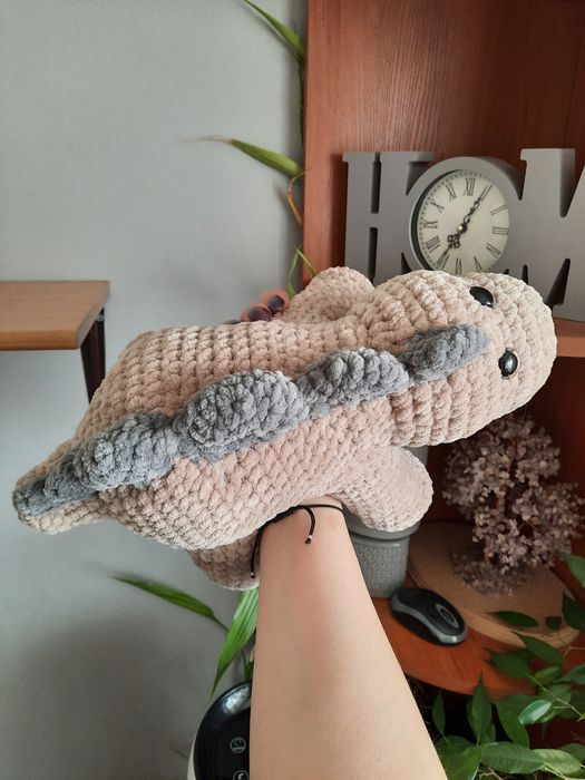 KAMEO Dinozaur Karol - dł. ok. 33cm - szydełko - maskotka handmade