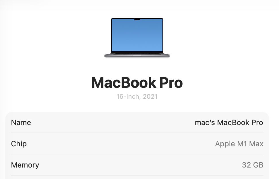 MacBook Pro 16 2021 M1 Max 32-Core GPU 32Gb 512Gb Space