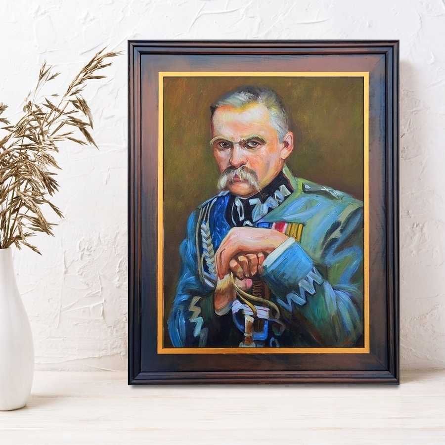 Obraz malowany W. Kossak portret MARSZAŁEK JÓZEF PIŁSUDSKI  rama