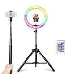 Ring Light RGB 26cm + Tripé 170cm +Controlo Remoto IR/Bluetooth (NOVO)
