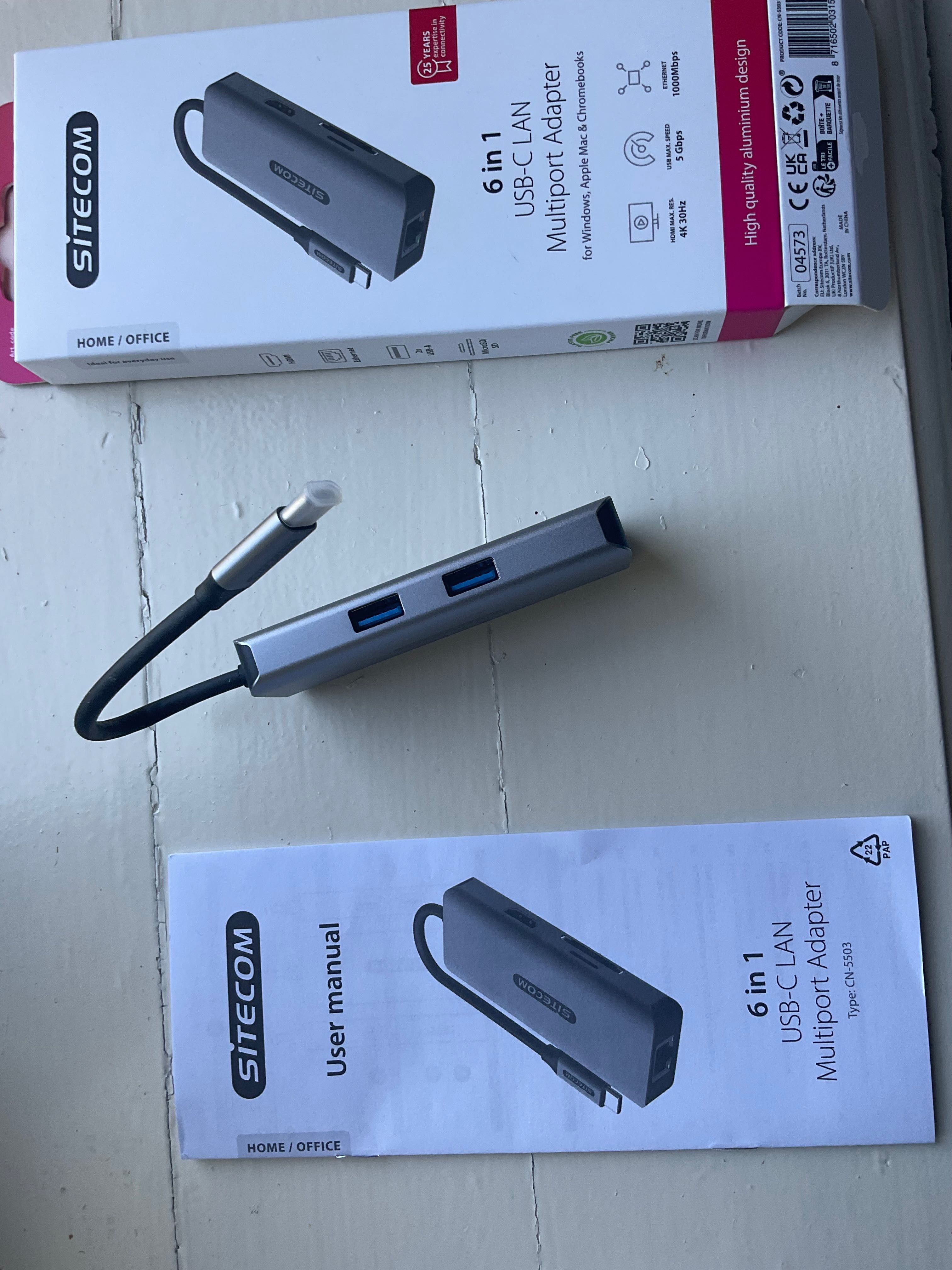 SITECOM адаптер multiport 6-en-1 USB-C