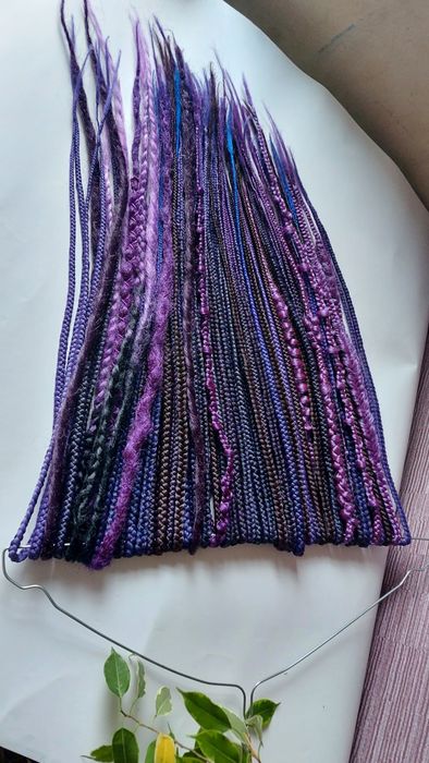 Коси, дреди, дє косички, фіолетові дредокоси