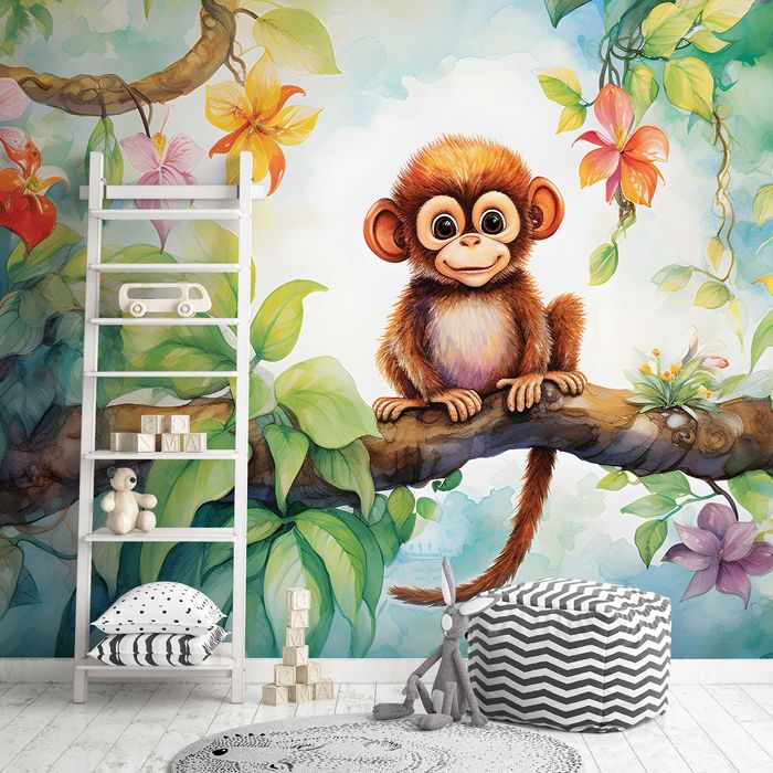 Fototapeta Dla Dzieci Małpka Zwierzaki Uśmiech 3D Twój Rozmiar + KLEJ