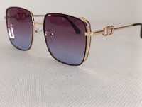 VALENTINO_damskie złote okulary przeciwsłoneczne szklane filtr UV 400