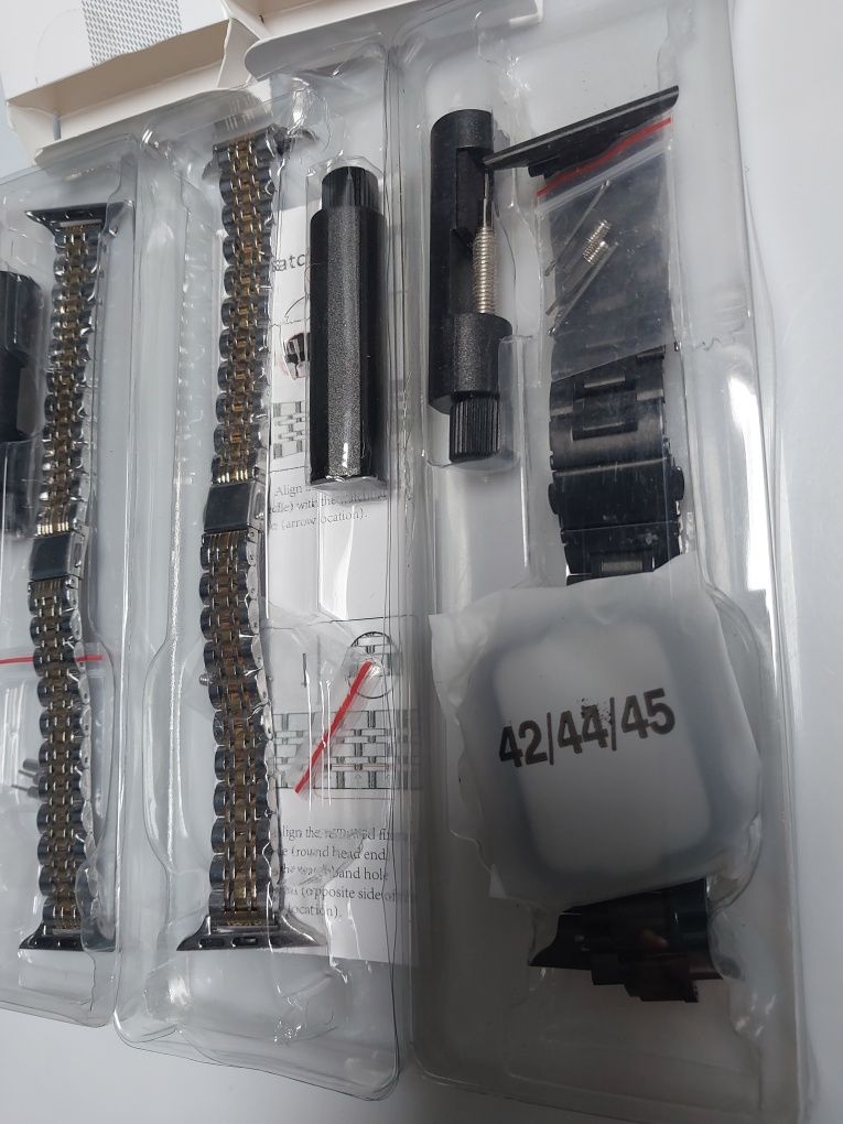 Miohhr metalowy pasek do zegarka Apple Watch 42,44,45 seri 8,7,6,5,4,3