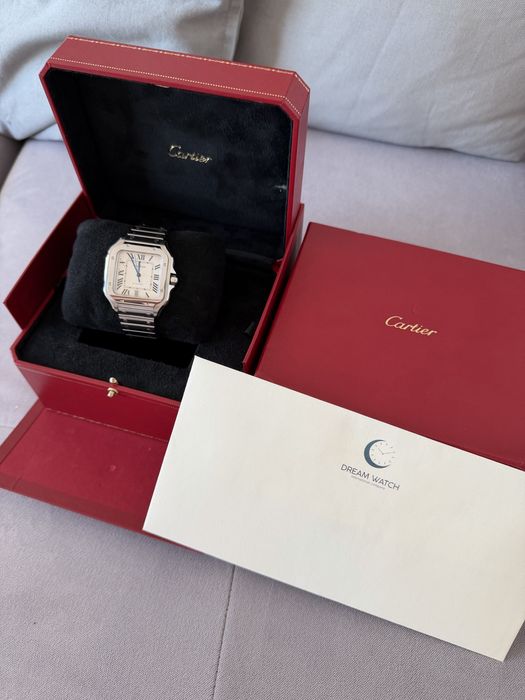 Cartier Santos Large biała tarcza NOWY