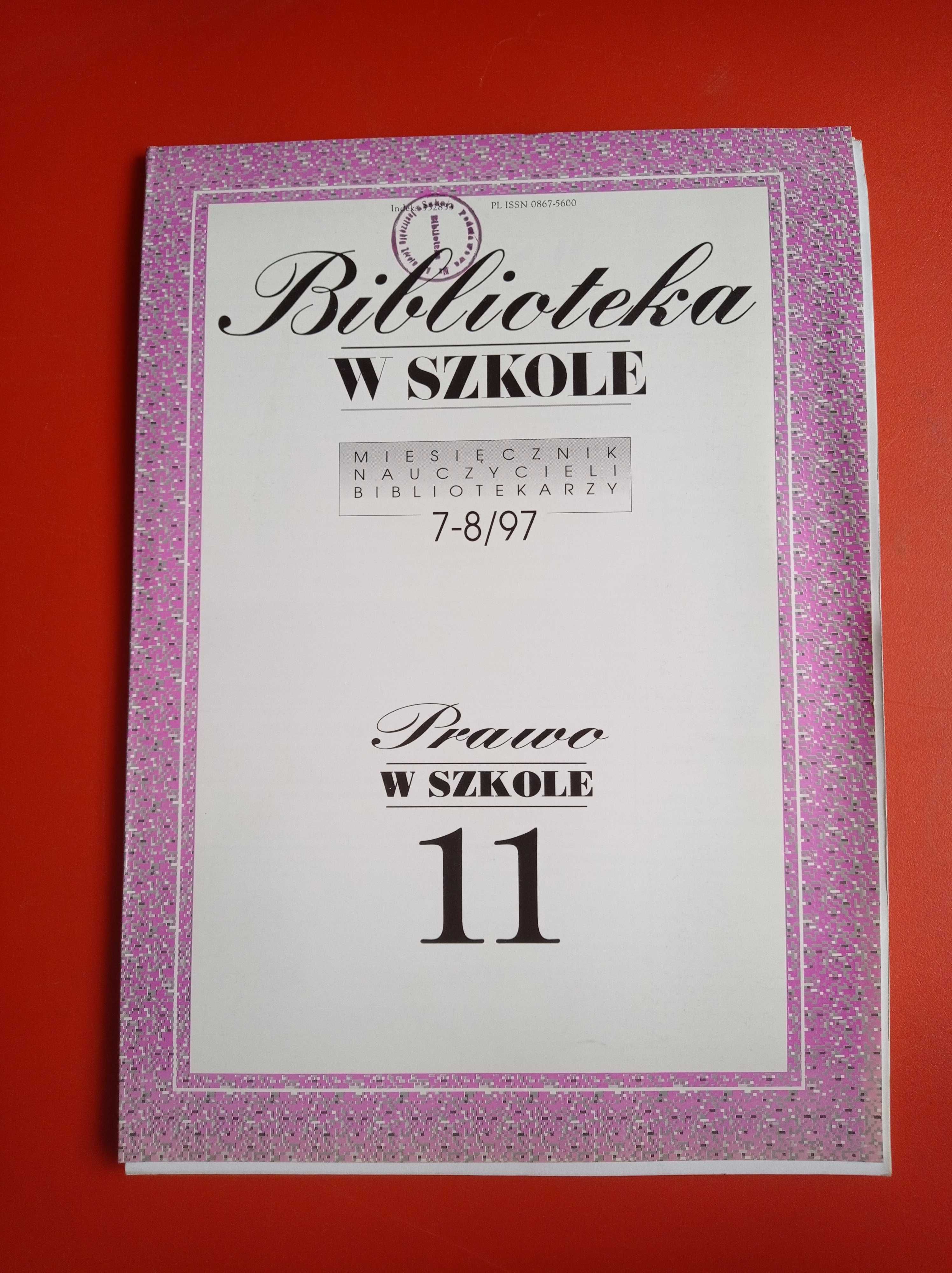 Biblioteka w szkole, nr 7-8/1997, lipiec-sierpień 1997