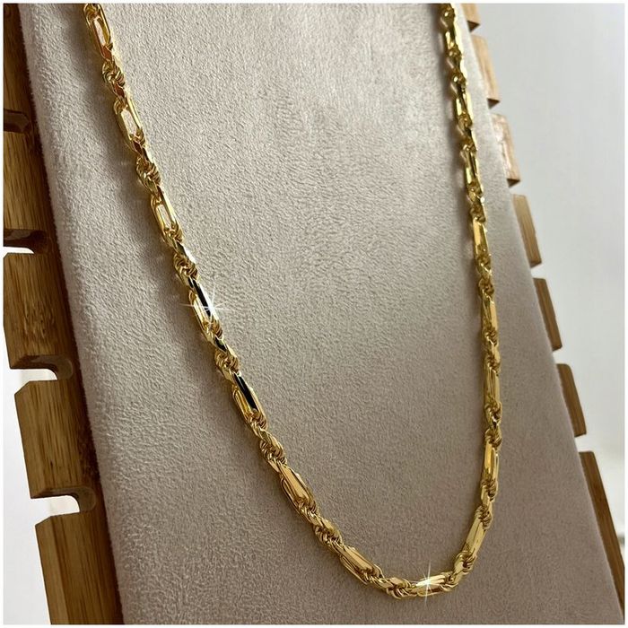 Złoty Łańcuszek Męski Łańcuch 55cm 925/585 + Płyn Gratis / Unikatowy W