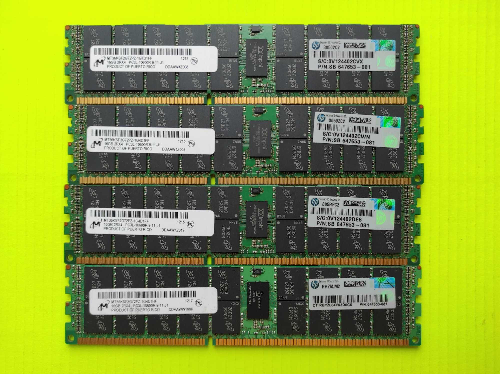 Micron 16GB ECC DDR3 1333 PC3-10600R Reg серверная