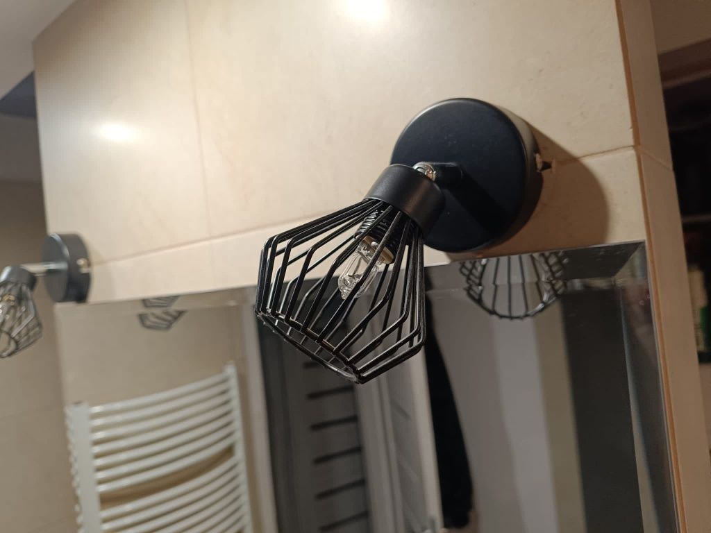 Lampa ścienna kinkiet czarny loft druciany 2 sztuki wraz żarówkami G9