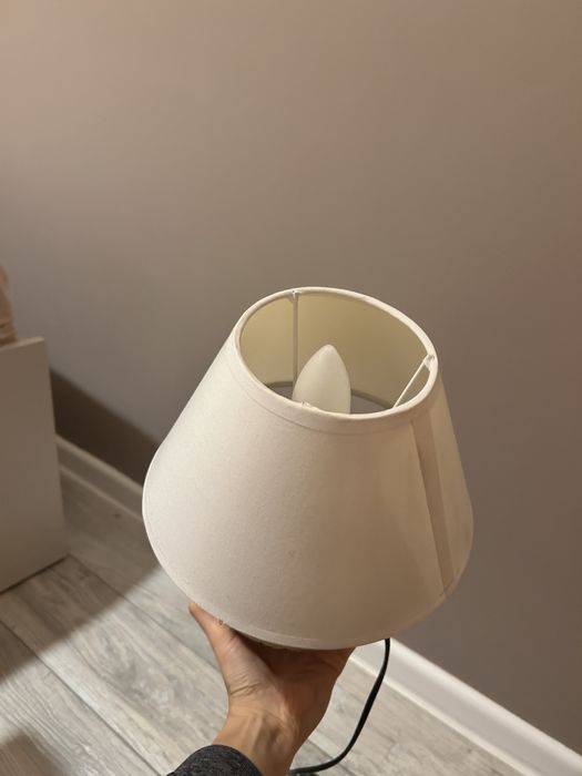 Lampka nocna lampa boho sznurek biała