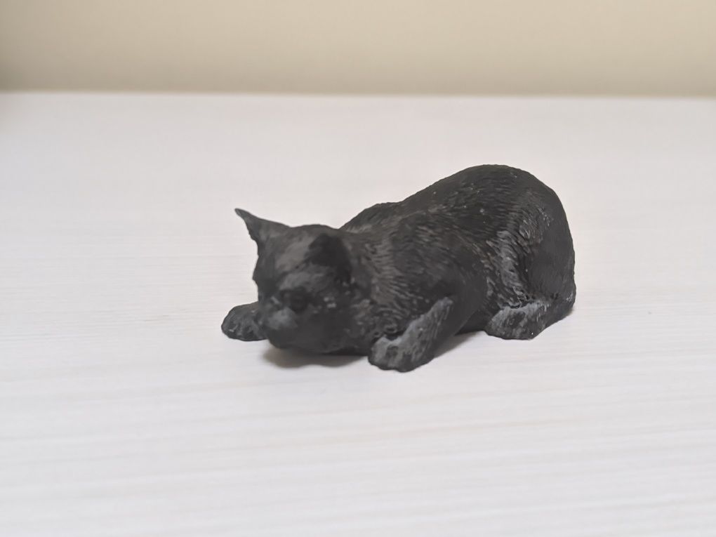 Коллекционная фигурка статуэтка Кошка из угля Coal from Wales