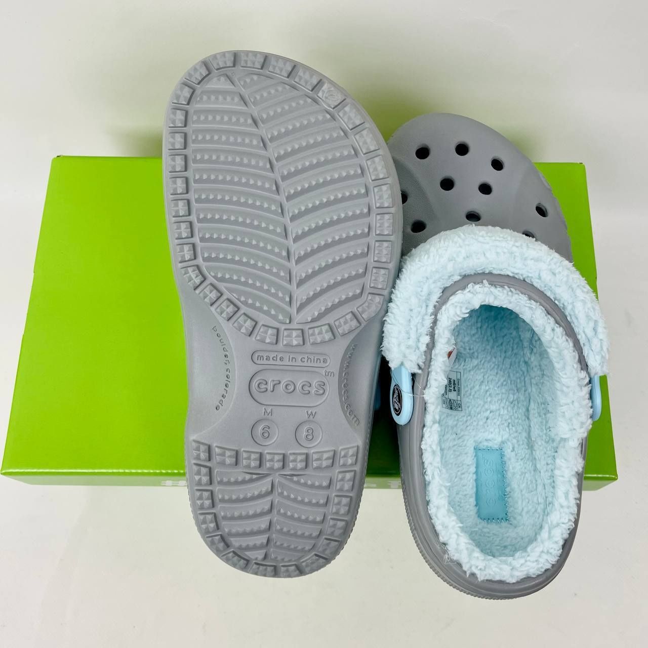 Новинка сабо мужские женские кроксы Crocs Baya Lined Fuzz Strap