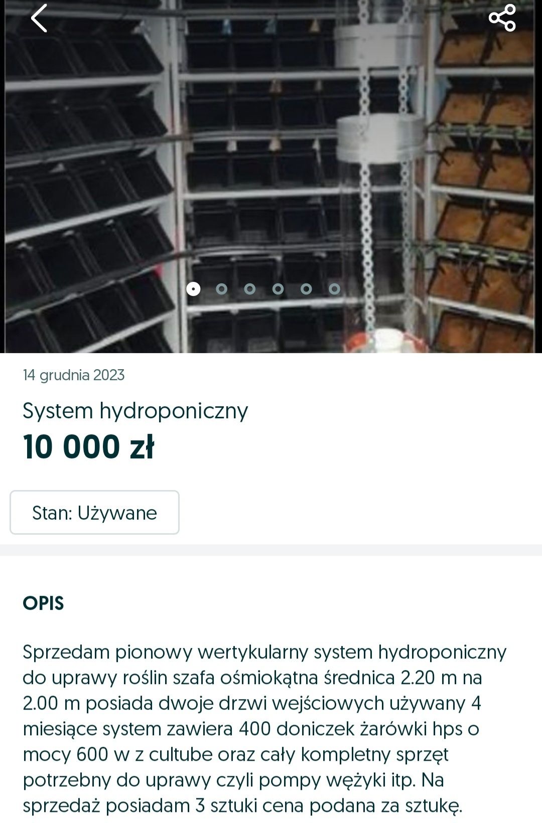 System hydroponiczny