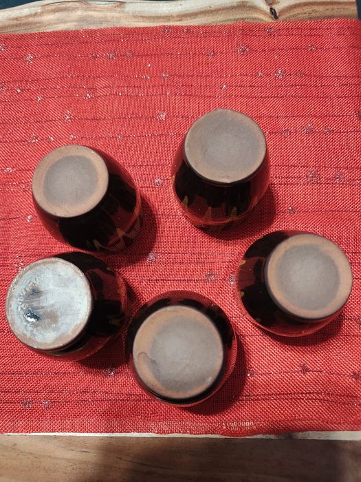5 sztuk kubków ceramika bułgarska PRL vintage