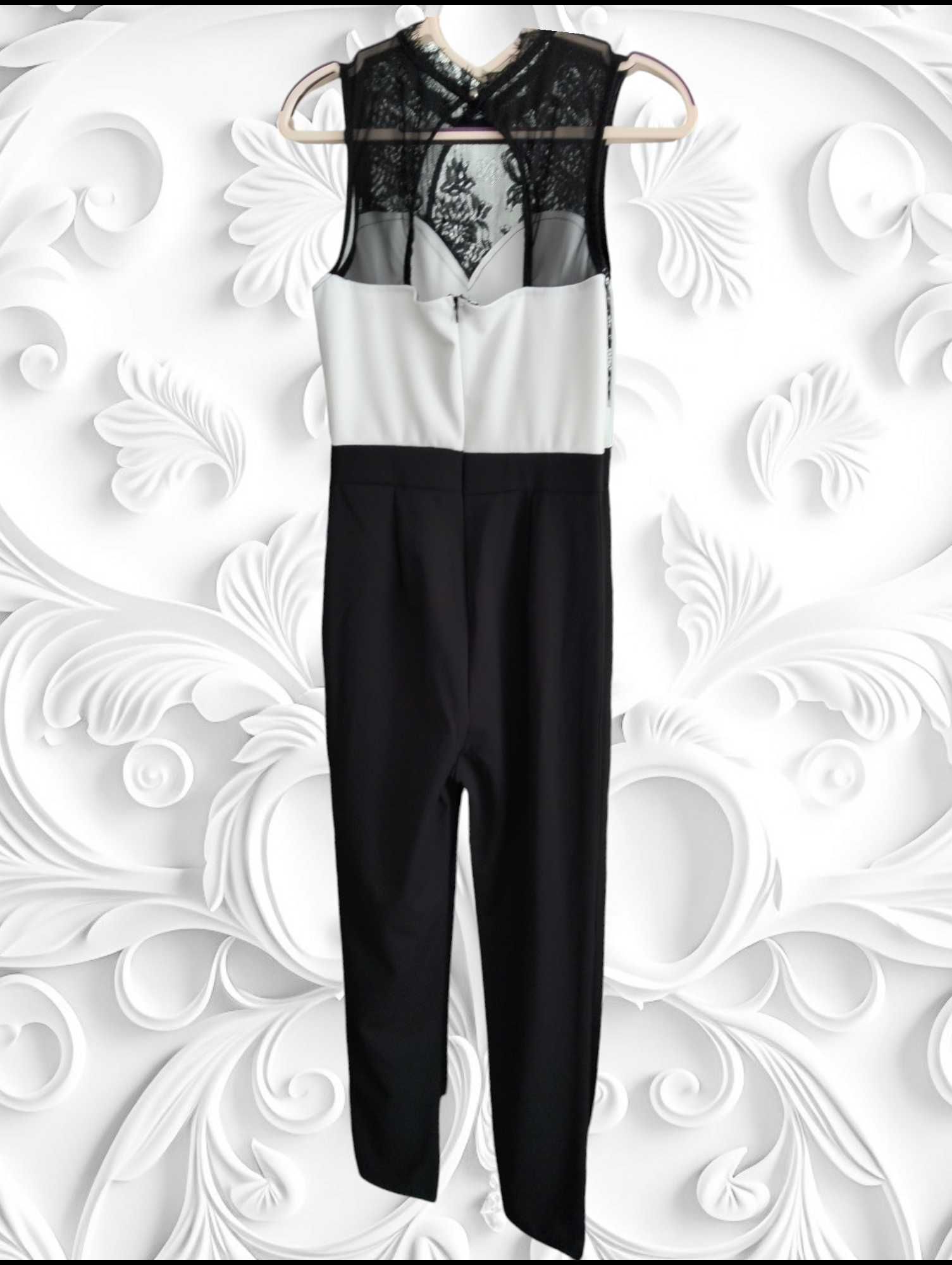 Macacão preto e branco calça