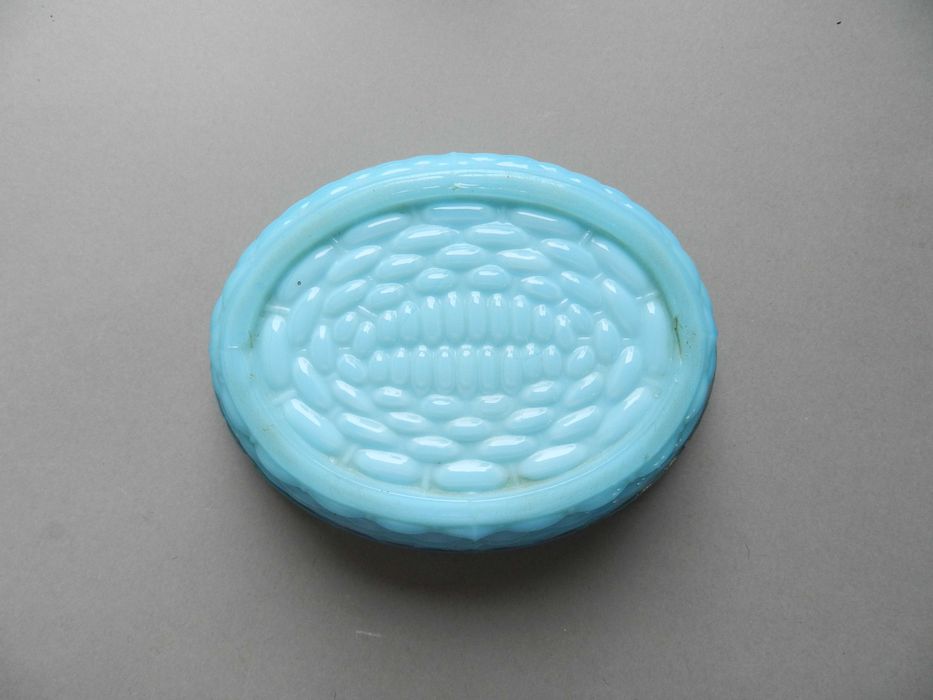 niebieska szklana kura PRL