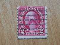 Znaczek pocztowy 2 centy Washington czerwony rarytas