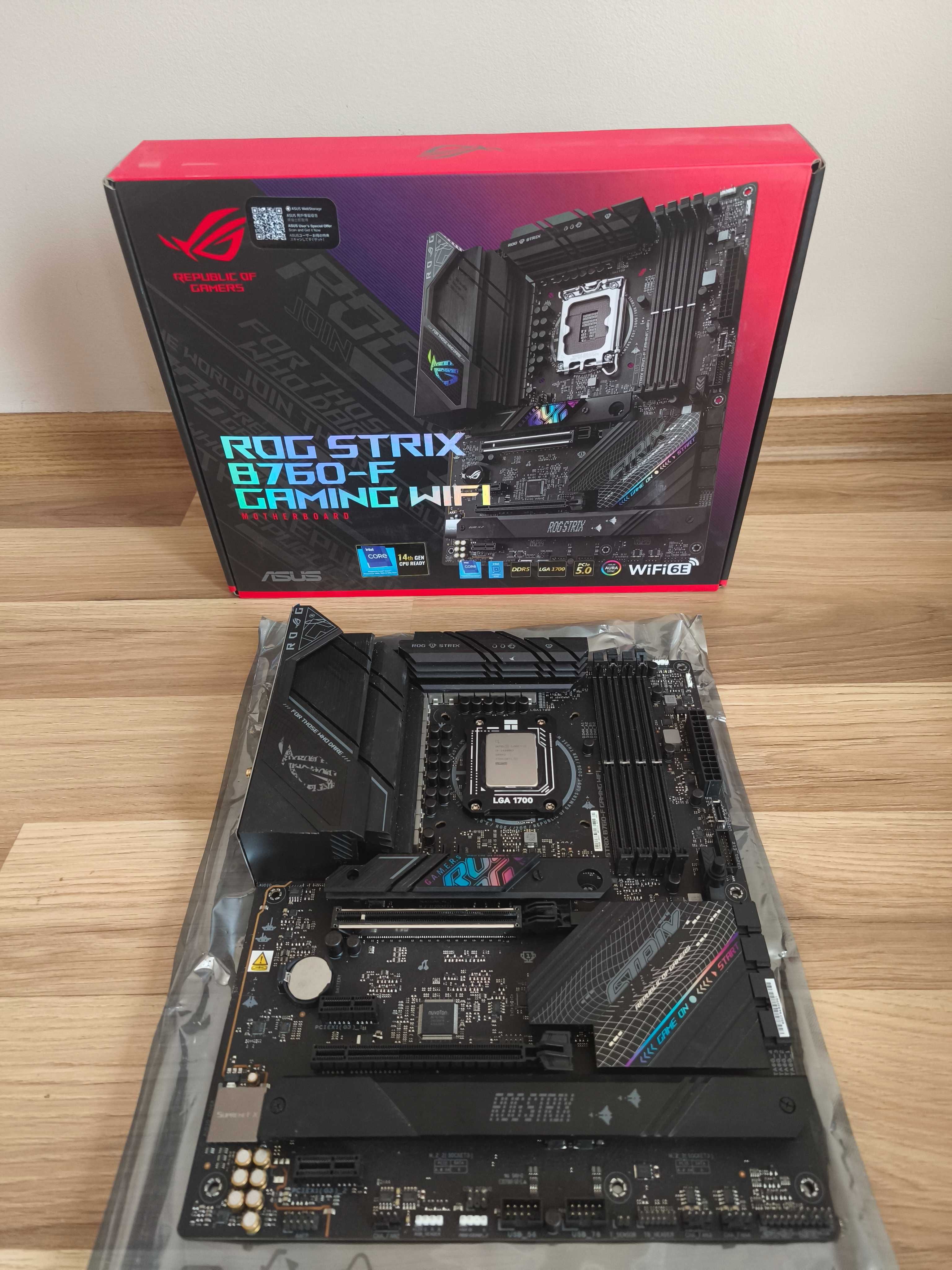 Комплект Asus Rog Strix B760-F + Intel Core i5-14600KF. Socket 1700