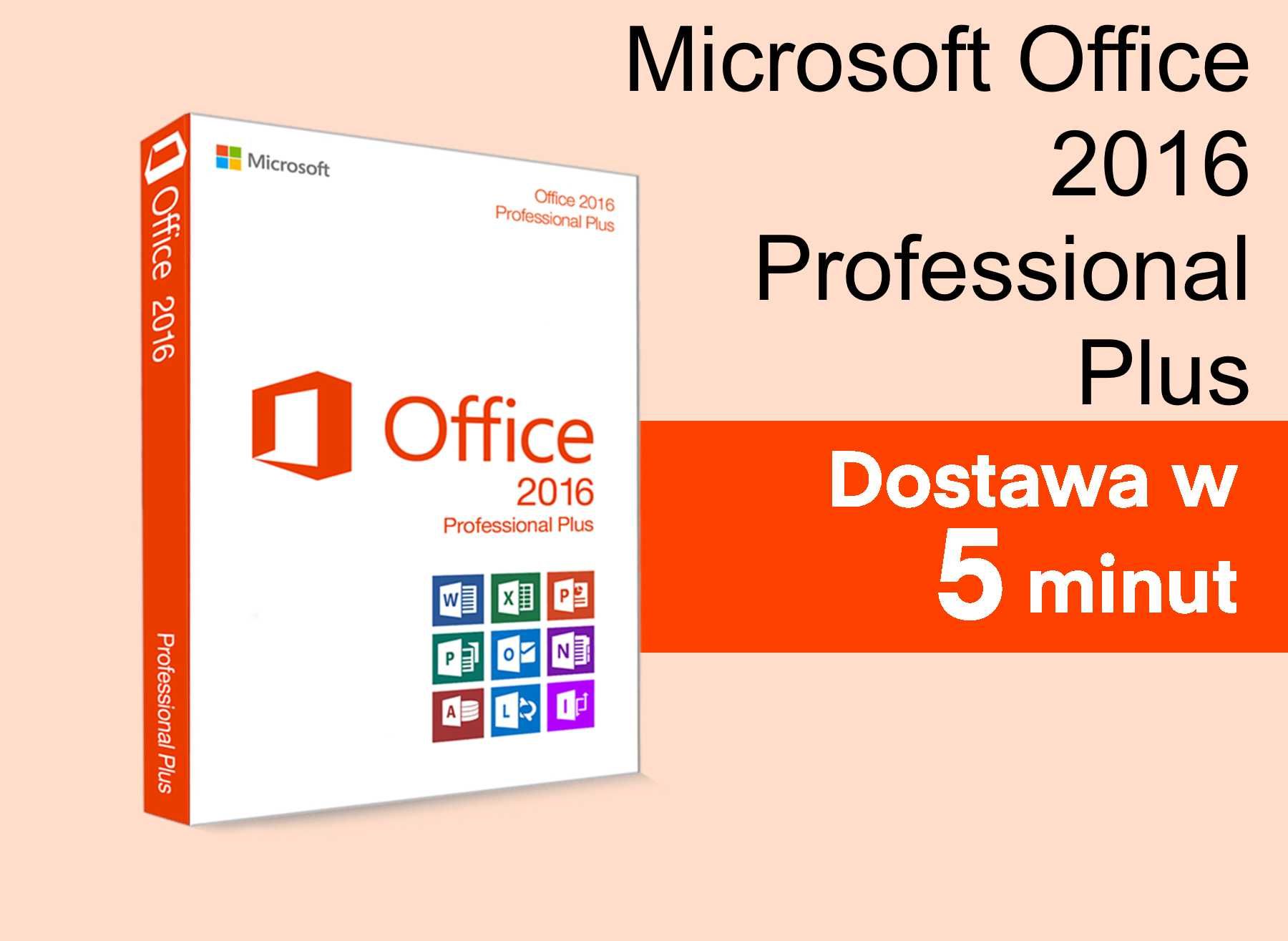 Office 2016 Professional Pro Plus Klucz DOSTAWA 5 MINUT DOŻYWOTNIO