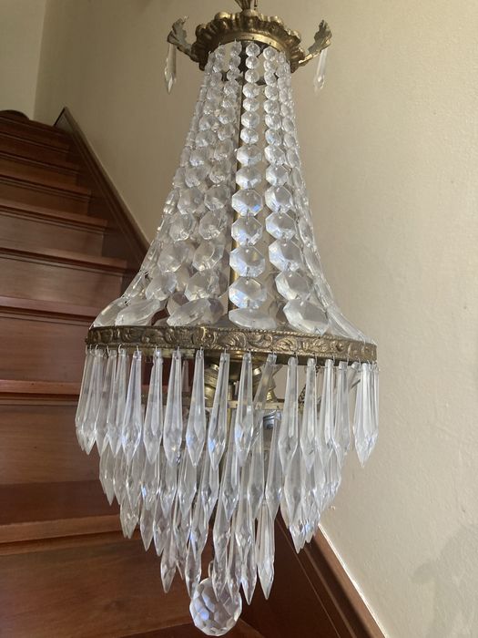 Candeeiro lustre de vidrinhos cristal
