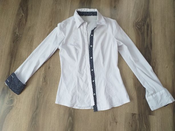 Nowa biała koszula z kołnierzykiem paryżanka S/M. Cena z wysyłką.