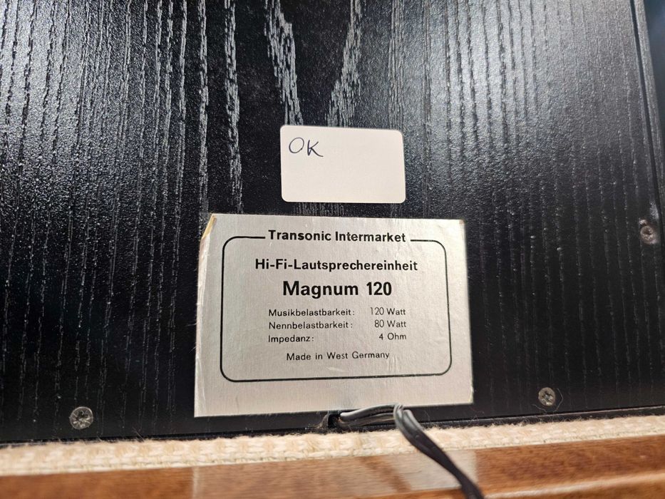Німецька акустика Transonic Intermarket Magnum 120 Hifi Speakers