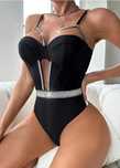 kombinezon Seksowny body Push Up bez pleców czarny rozmiar M