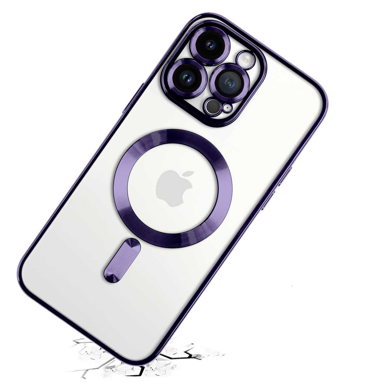 Etui Plecki do Iphone 13/14/15 Plus Pro Max Magnetyczne Ciemna Purpura