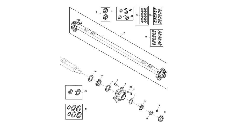 John Deere 960 - Oś DC213734 (Rama, pokrywy, różne)