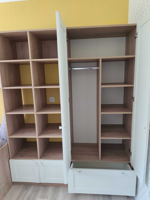 Дитячі меблі Snite комплект – ліжко, шафа, стелаж, полиця (Буча)