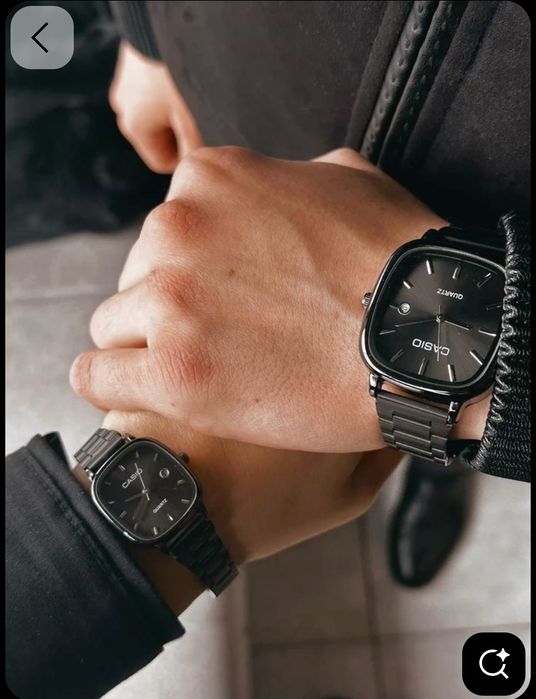 Акція. Парні годинники Касіо, чоловічий і жіночий Casio чорний