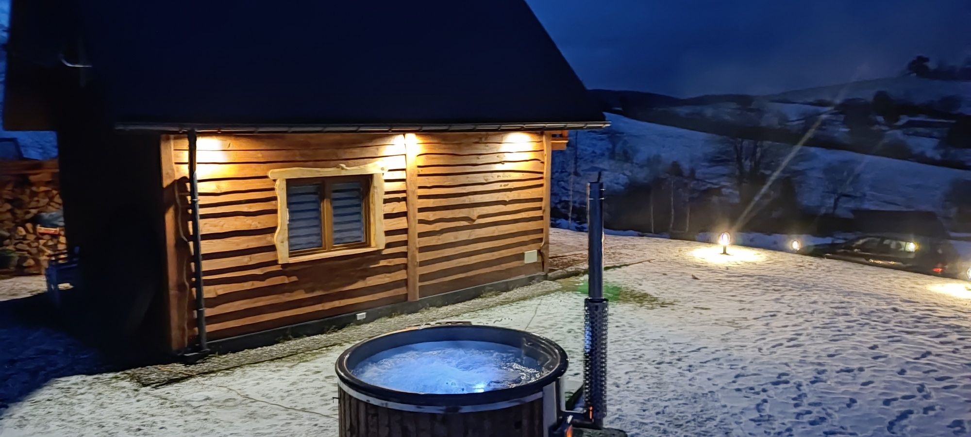 Kryjówka Yetiego Domek z Jacuzzi Bieszczady. Totalne zacisze...