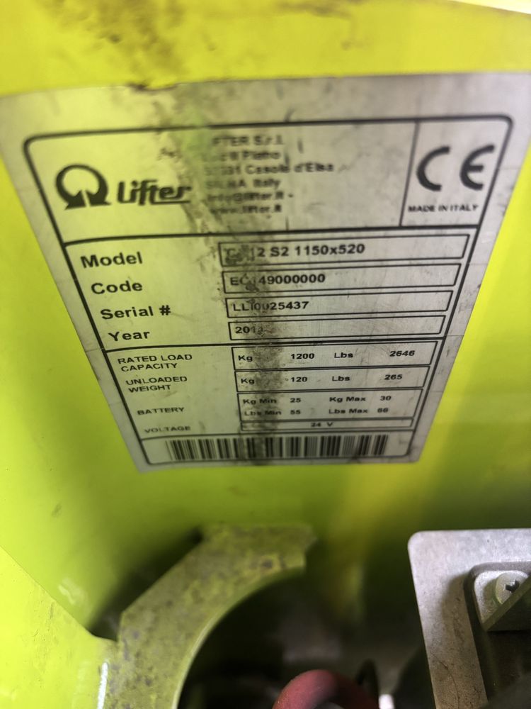 Wózek paletowy akumulatorowy Lifter CX12 paleciak