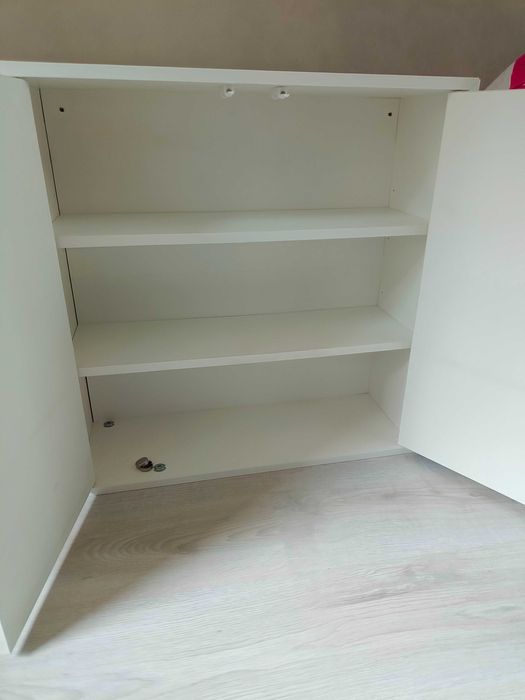 Szafka z 2 drzwiami i 1 półką, biała, 70x25x70 cm