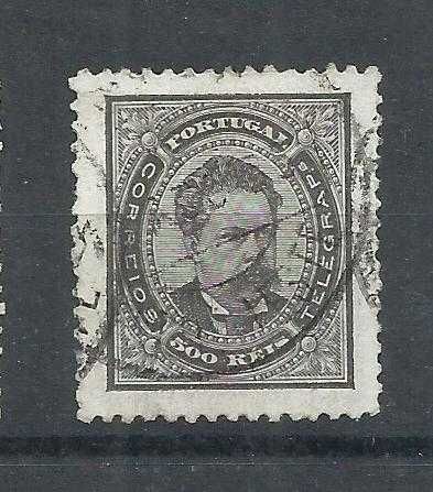 Selos portugueses – D. Luís I, de frente, 500 reis, preto - 1884a1887