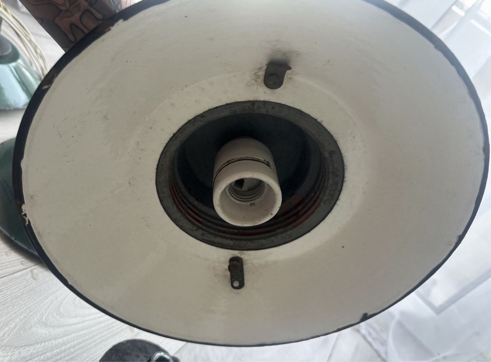 Zestaw starych lamp Emaliowanych z prlu