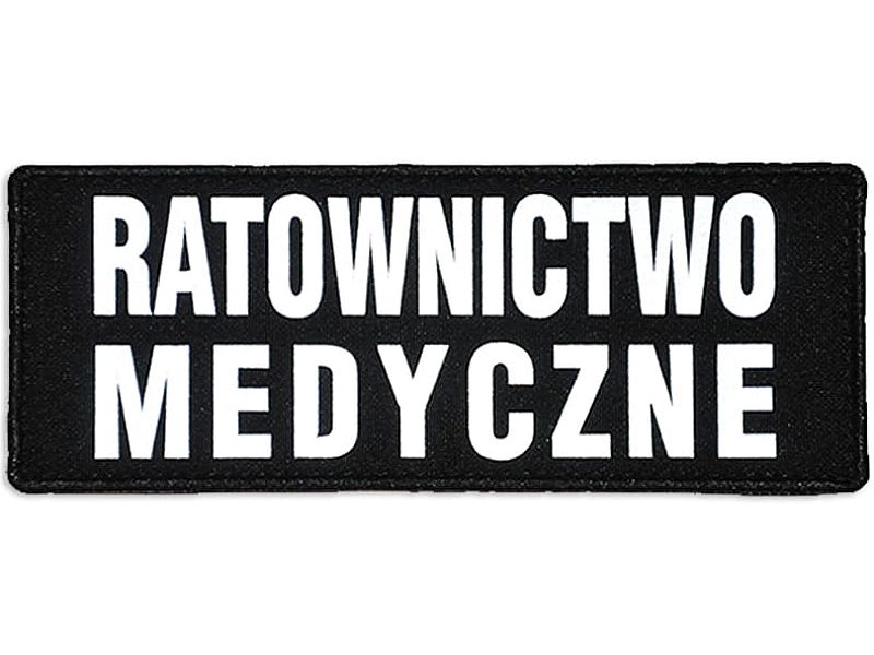 Emblemat RATOWNICTWO MEDYCZNE odblaskowy na rzepie 13 x 5 cm