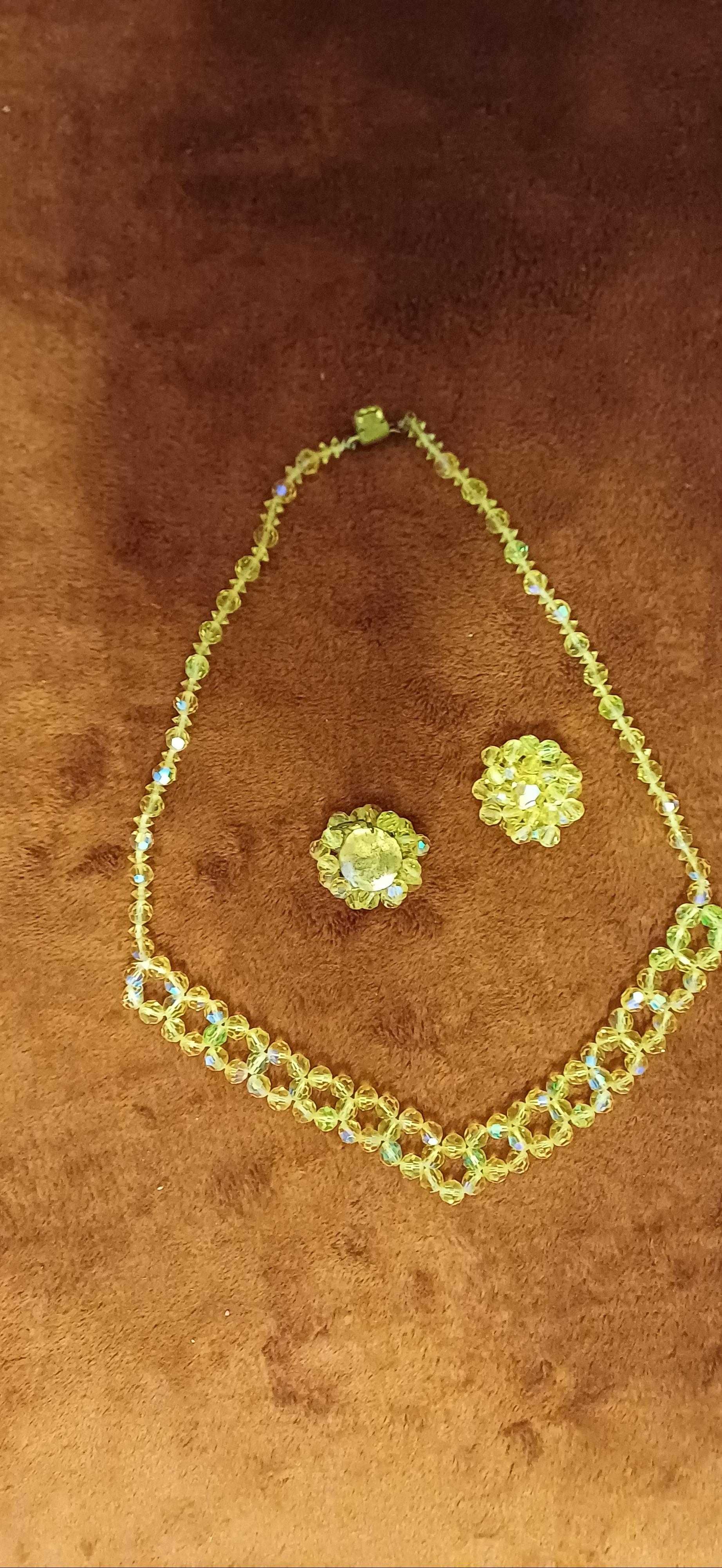 Stara kolia fasetowane korale Jablonex PRL lata 70   vintage