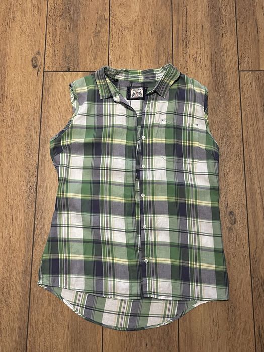 Koszula bluzka w kratę z krótkim rękawem