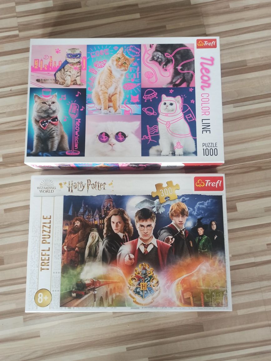 Puzzle Harry Potter 300 i Koty neon 1000 Trefl