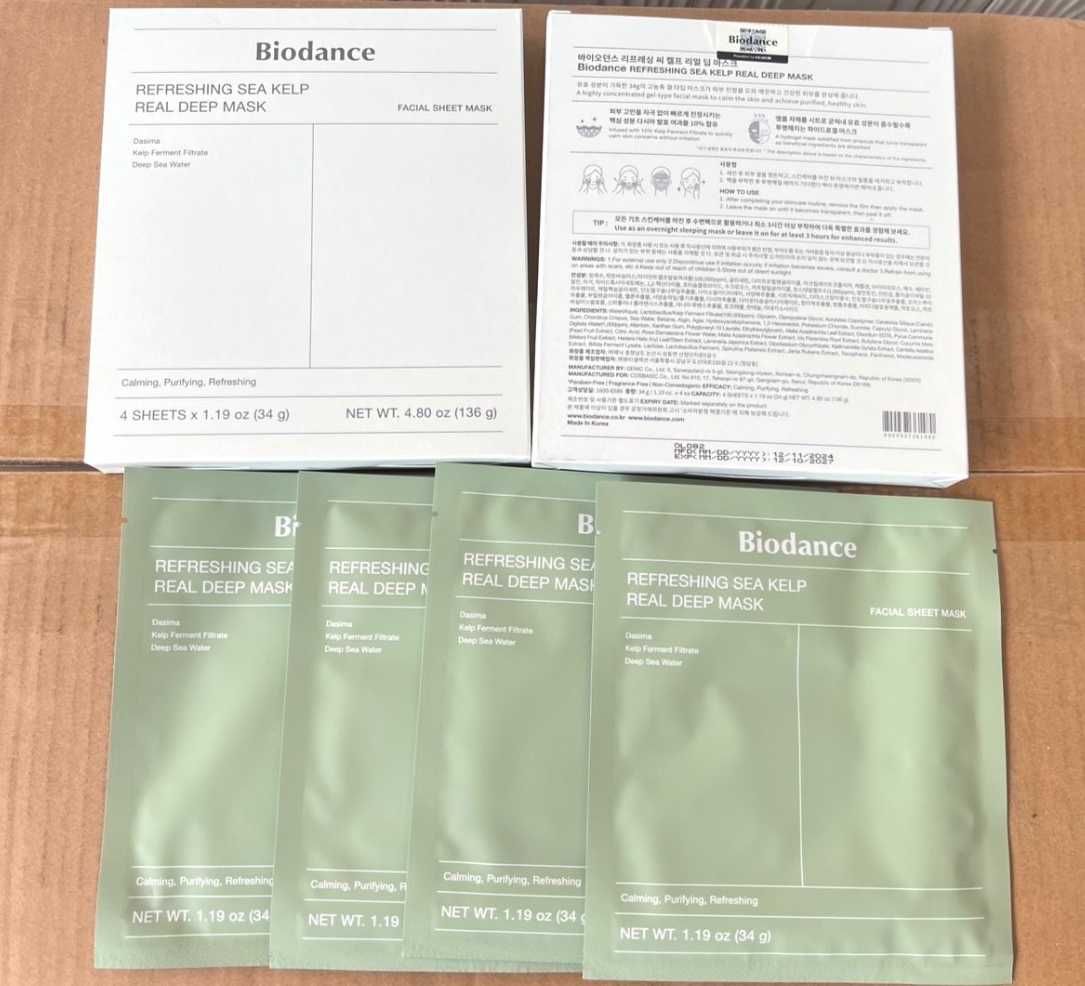 Biodance Refreshing Sea Kelp Real Deep Mask Kojąco-Nawilżająca 4szt