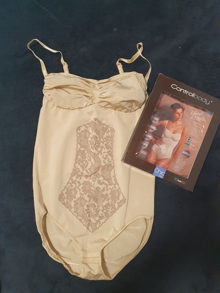 Eleganckie body wyszczuplające. Controlbody. Nowe. Beżowe Rozmiar L/XL