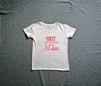 Biała koszulka damska krótki rękaw First Christmas as Mom