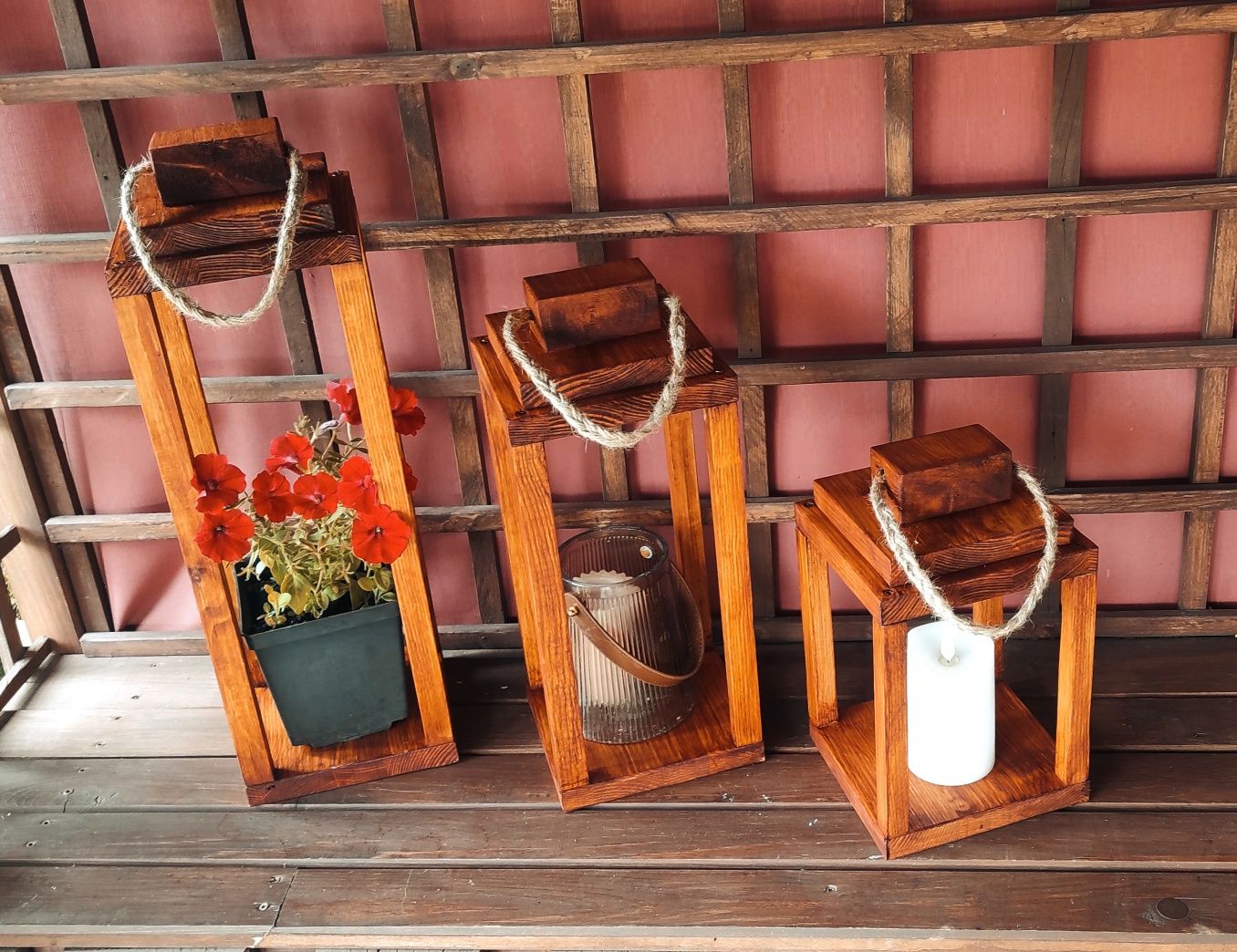 Lampiony ogrodowe 3 szt NOWE