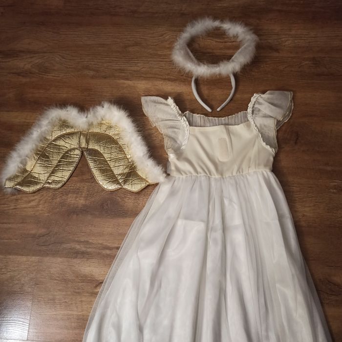 Sukienka strój aniołka skrzydła opaska r. 122, 128, 134 Marks&Spencer